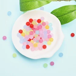 100Pcs 8mm Candy Color Acrylic Frosting Round Beads For Jewelry Making DIY Necklace Bracelet Key Chain Accessories Wholesale