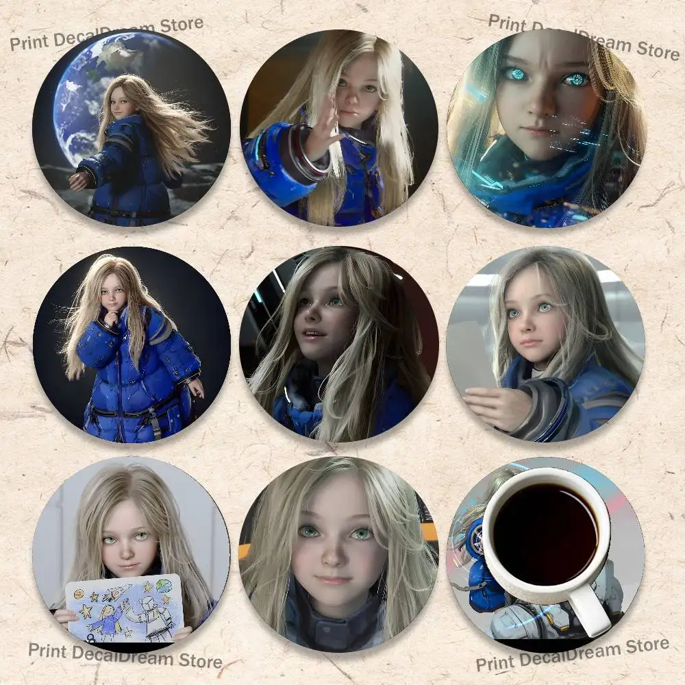 

Game Character D-Diana Round Coaster Non-slip table mat Insulated Coasters Kitchen Dining Room Tabletop Decor