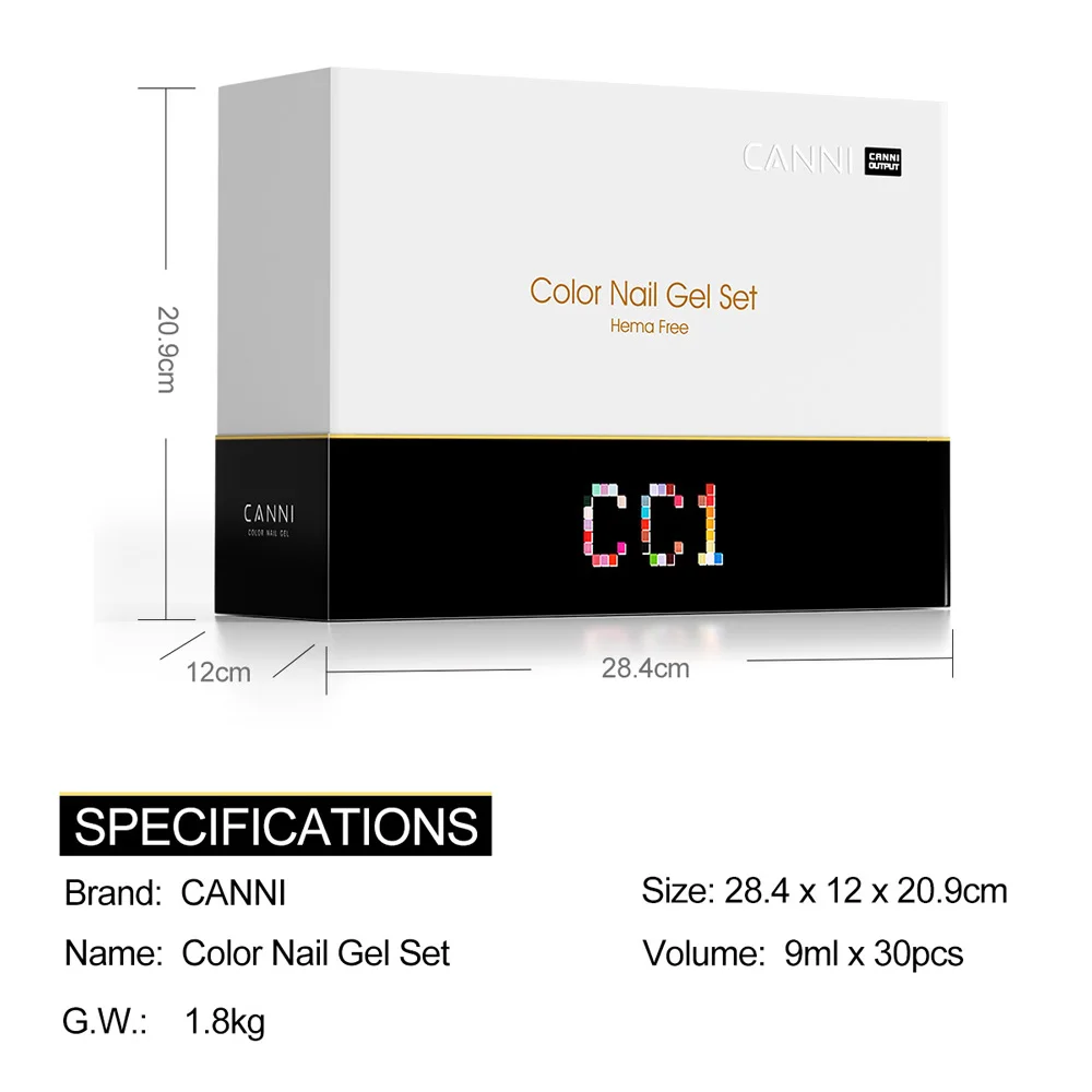 CANNI 30-teiliges Nagel-Gel-Nagellack-Set CC Collection TPO/Hema Free Fall Nails Weihnachts-Gel-Lack Soak Off Semi Permanent Gel-Set – Detail 2