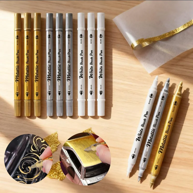 

12 шт. двуглавый металлический акриловый маркер, водостойкий, не легко выцветает, сильное покрытие, сделай сам, граффити, ручная роспись, подпись