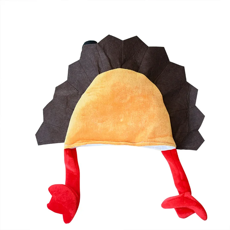 Gorro de pavo de poliéster con capucha, accesorio divertido para fiesta de Acción de Gracias, novedad