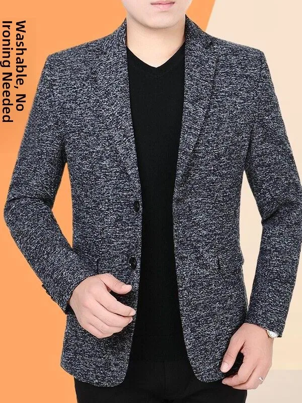 

Мужской повседневный костюм-пиджак для мужчин среднего возраста, универсальный, износостойкий, весна-осень, новинка
