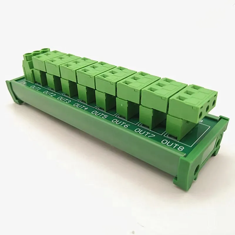DIN Rail Mount 30A/300V 8X3 Position Connector Pluggable Terminal Block Distribution Board Module .