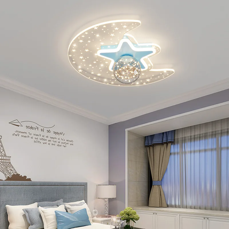 Imagem -02 - Luz de Teto Moderna Estrela para Crianças Luzes do Quarto para Crianças Meninas e Meninos Bonitos Quarto do Bebê