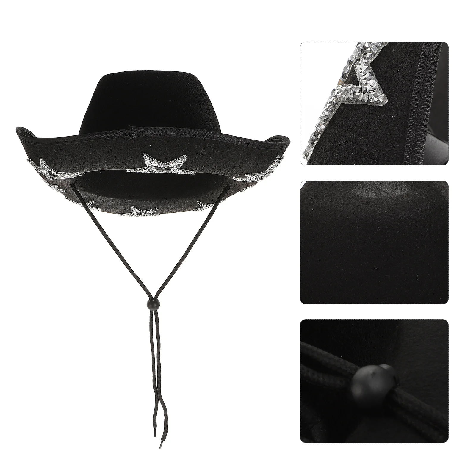 

Rhinestone Cowboy Hat Cowgirl Hat Sparkly Pentagram One Size Fits Most Party Festival Beach Travel Western Hats for Women Men