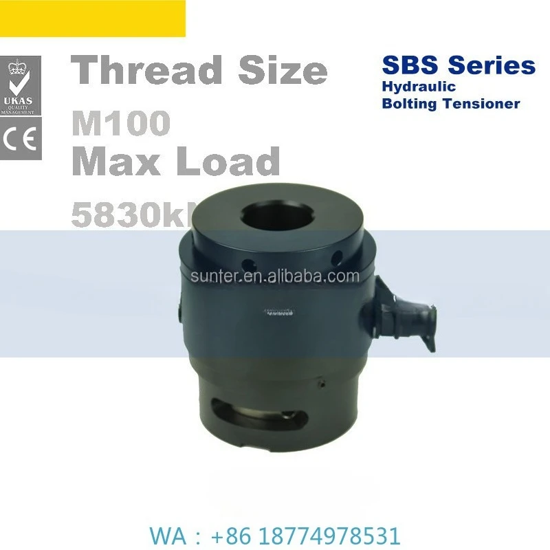 Hydraulic Bolting Tensioner for Thread Size M20-227KN 10mm Stroke Lightweight 1500 Bar Interchangeable