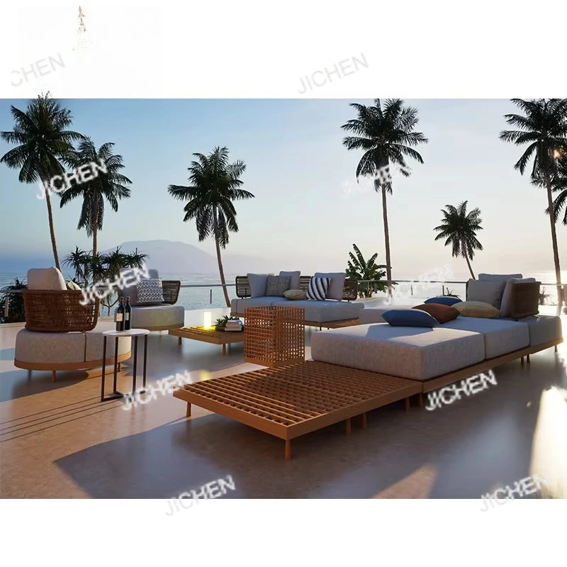 Modern Luxury Hotel Furniture Outdoor Sofa Set Garden Cushion Sofa Luxury Outdoor Terrace Set