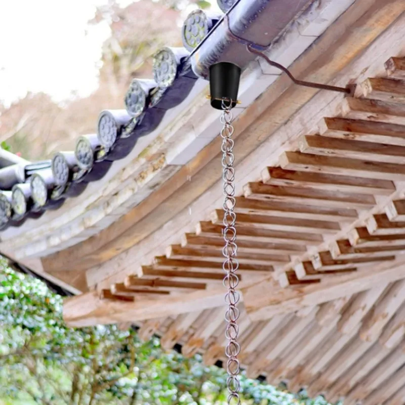 【ORNAMENT】Black Metal 2 Pack Rain Chain Gutter Adapter Aluminum Installation Accessories Rain Chain Adapter
