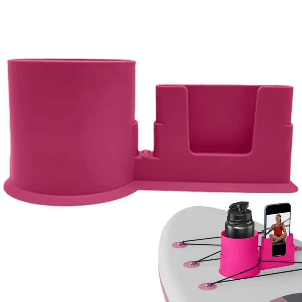 Multi-Functional Paddle Board Cup Holder 2 in 1 Rope Binding Kayak Drink Holder PVC Anti-Dump Paddle Phone Holder Bottle