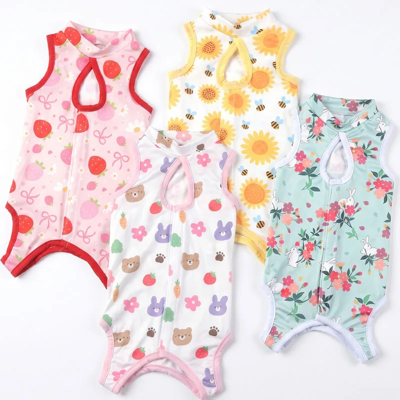 Pijama de malla de verano para perros y gatos pequeños