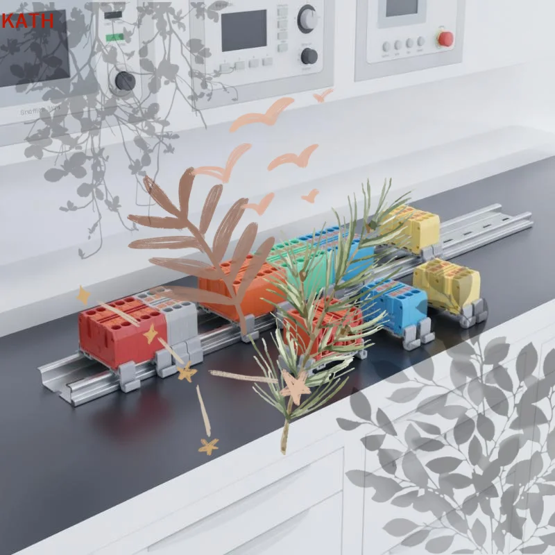 Splicing DIN Rail Push In Spring: Terminal Block Multi Input Output Wire Quick Connector