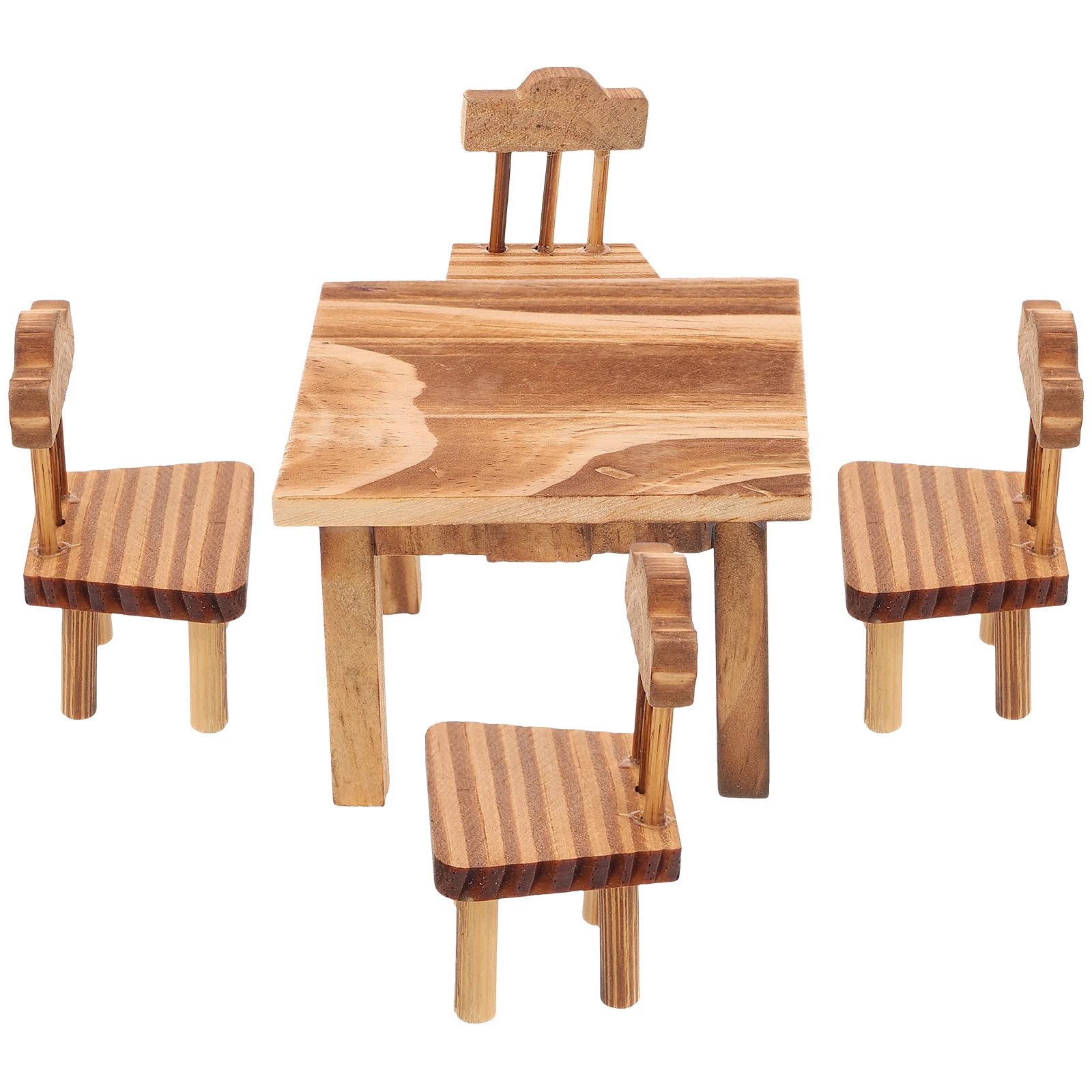 

Lovely Wooden Mini Furniture Set Emulational Small Table Chair Home Furnishing Decor Educational For Kids Role Play Gift Chinese