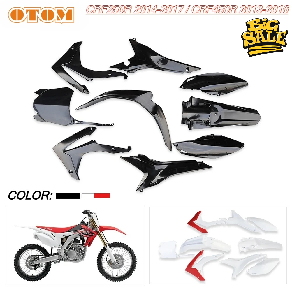 

For HONDA Motorcycle Front Number Plate Rear Fender Side Panel Mudguard Fuel Tank Guard Body Fairing CRF250R CRF450R 2013-2017