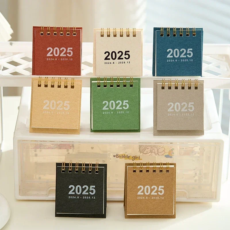 New 2025 Desk Calendar Mini To Do List Kawaii Calendar Book Daily Monthly Yearly Planner Time Manegement Office Desk Decorations