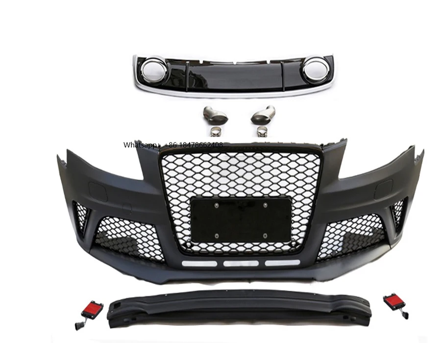 

Factory 2008-2012 RS4 Style Look Front Bumper Body Kit with Black Grille for A4 S4 B8 2008 2009 2010 2011 2012
