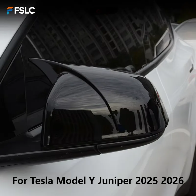 

⭐Genuine⭐ Car Upgrade For Tesla Model Y Juniper 2025 2026 ABS Devil's Corner Rearview Mirror Covers Caps Adhesive Sticker Trim