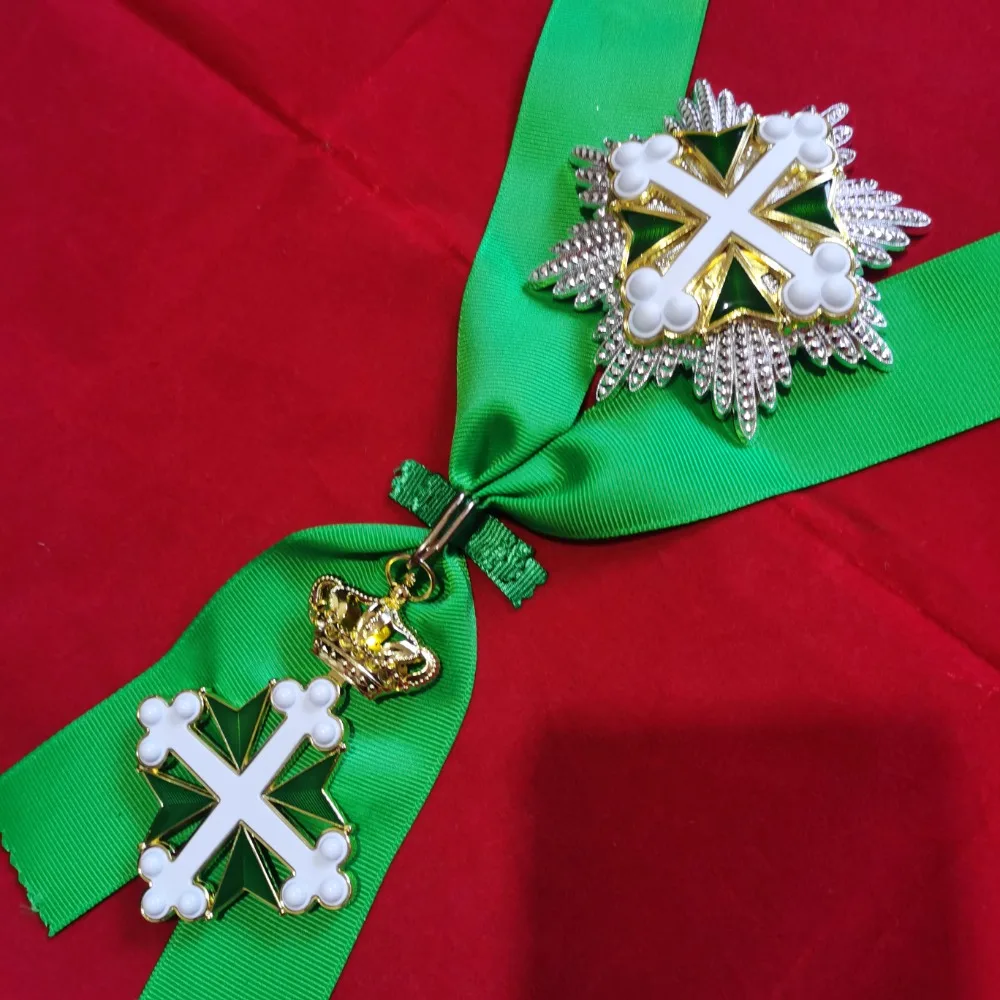 White Cross Green Ribbon Medal of Saint Maurice, Italy Commemorative Medal Of Ottoman Prussian And Austro-Hungarian Period