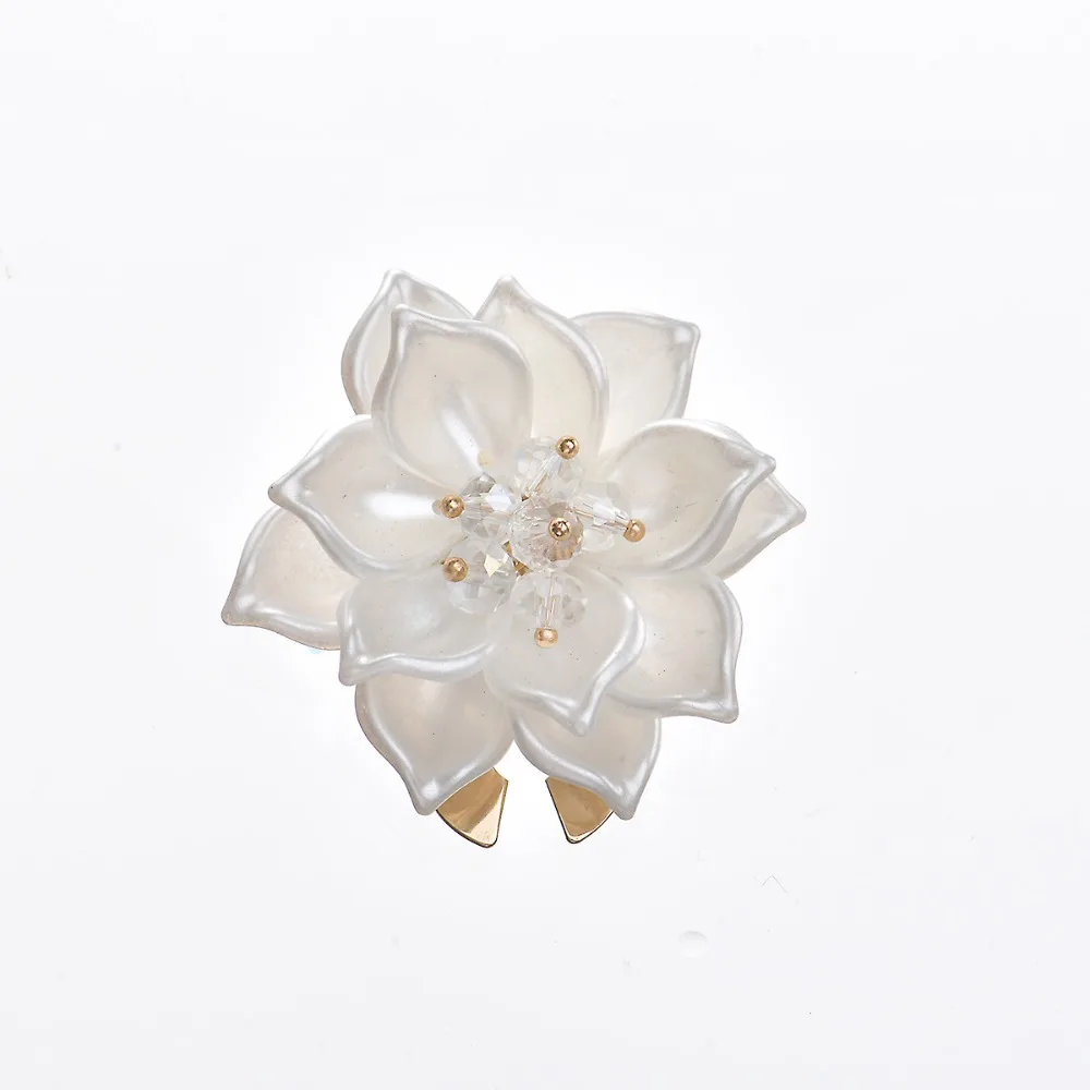 1 Piece White Camellia Button Cover Cufflinks for Girls Women Blouses Dress Tux Scarf Shirt Wedding Birthday Formal Accessories