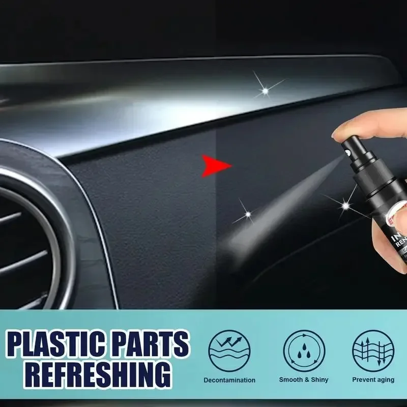 30/50ml Car Plastic Leather Restorer Renovator Interior Trim Seat Polish Shine Cleaning Agent Cleaner Spray Car Care Accessories