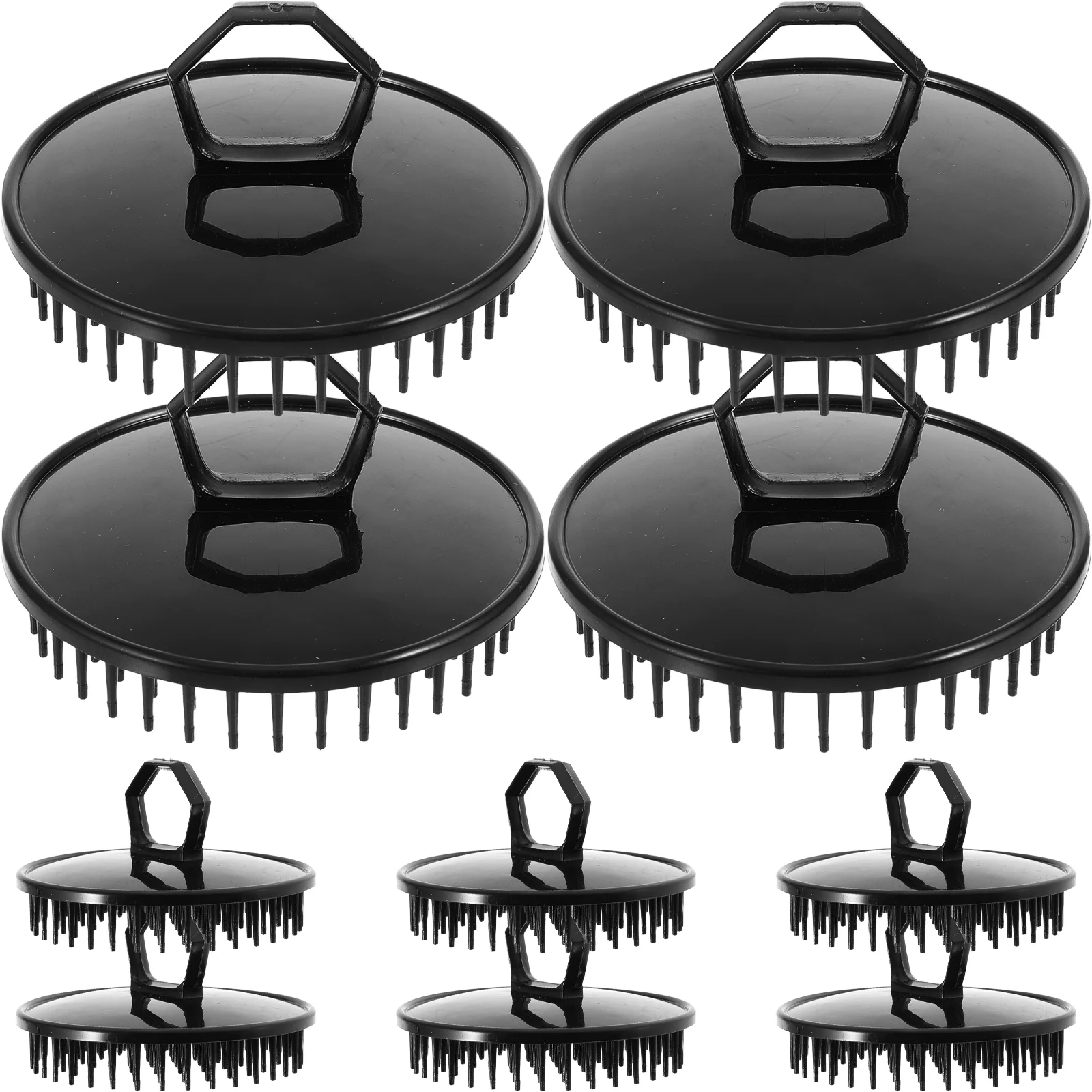 

10 Pcs Massager Shampoo Brush Scalp Head Scrubber for Washing Hair Black Shower Travel