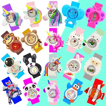 Relojes electrónicos digitales para niños y niñas, pulsera de tiempo de aprendizaje, juguete de animales de dibujos animados, regalo de cumpleaños