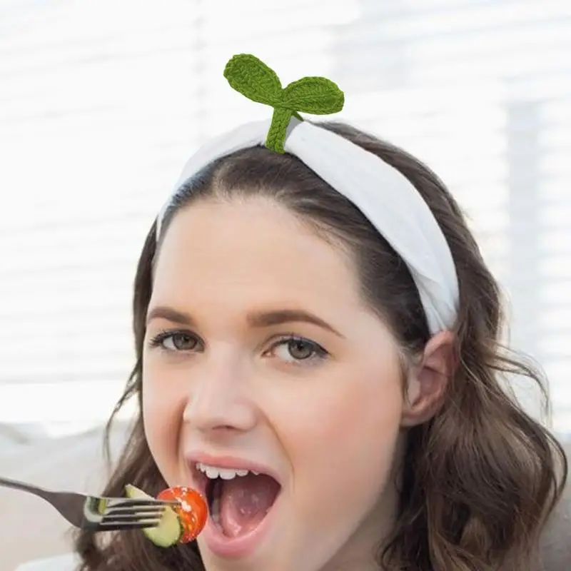 Foglia lavorata a maglia germoglio lavorato a maglia foglia verde Decor segnalibro fai da te accessori all'uncinetto regalo per il ringraziamento capodanno compleanni