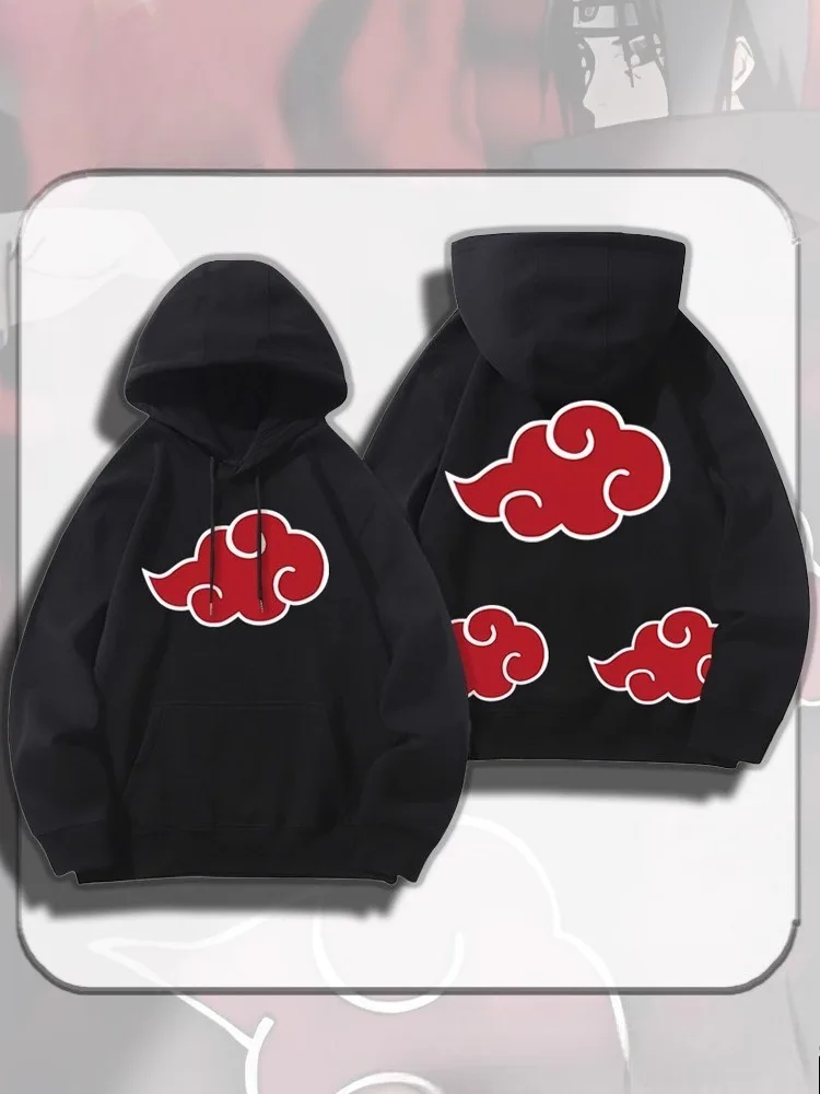 سترة بغطاء للرأس بتصميم الرسوم المتحركة اليابانية برقبة دائرية من Akatsuki Organization #1