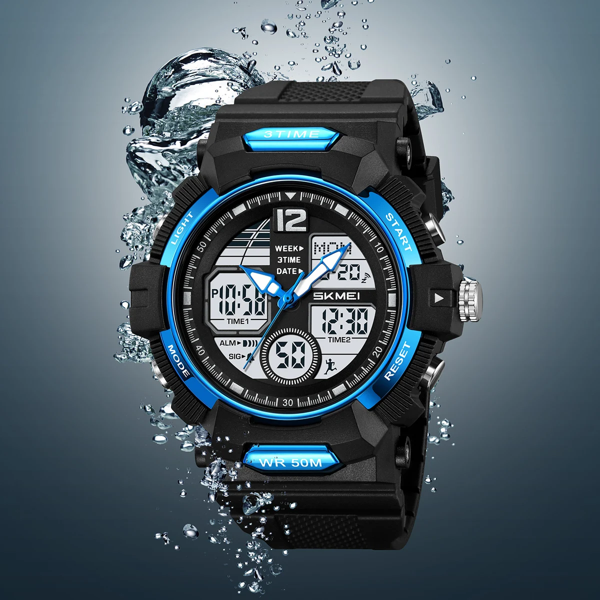 SKMEI Youth Fashion Design Waterproof Chrono Wristwatch Sports Casual Alarm Clock Watches For Men Women World Time Digital Watch