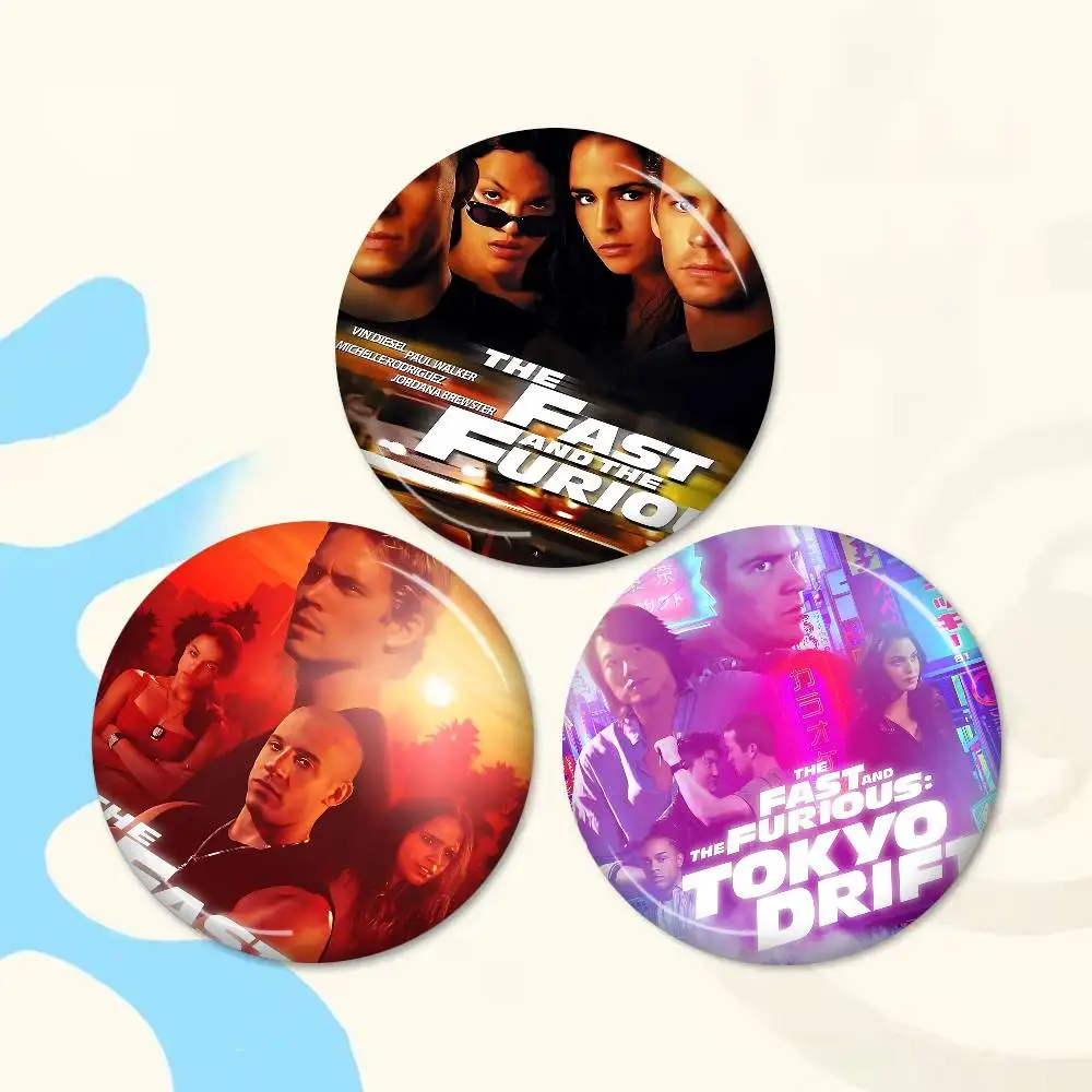 Classic Movies Fast & Furious Customizable Soft Button Pin For Women Creative Jewelry Funny Badge Cartoon Lover Hat