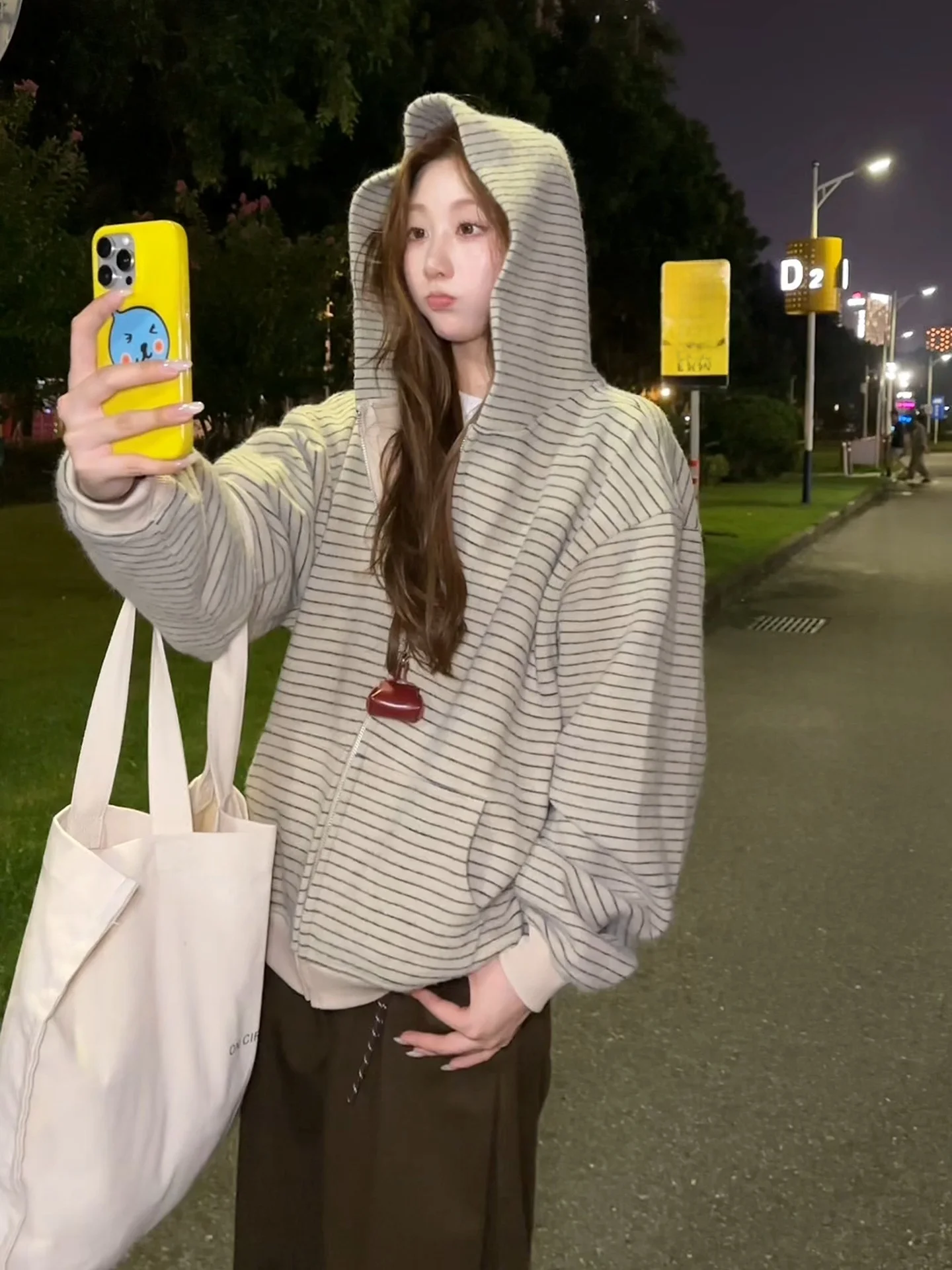 

Американский повседневный полосатый кардиган на молнии с капюшоном, осенний, в стиле кэжуал, для пар, свободного кроя, с длинными рукавами