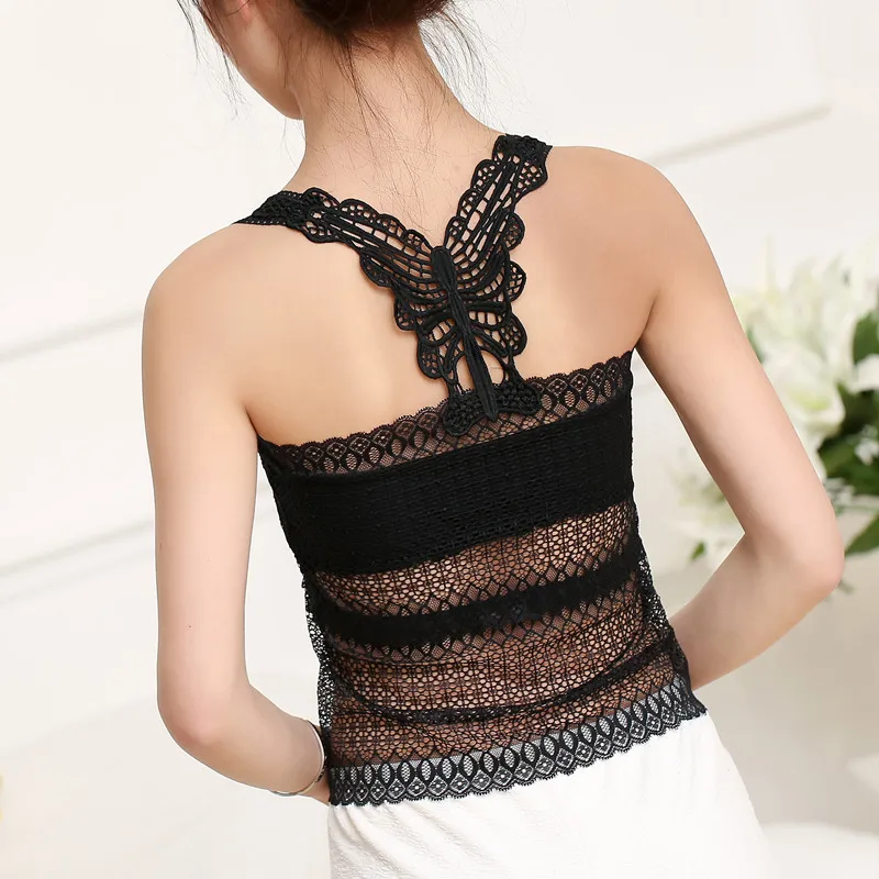 New Fashion Summer Style Lady Wrapped Chest Lace Bowknot Backing Bra Anti-exposure Butterfly Lace High QualityTube Tops  F0167