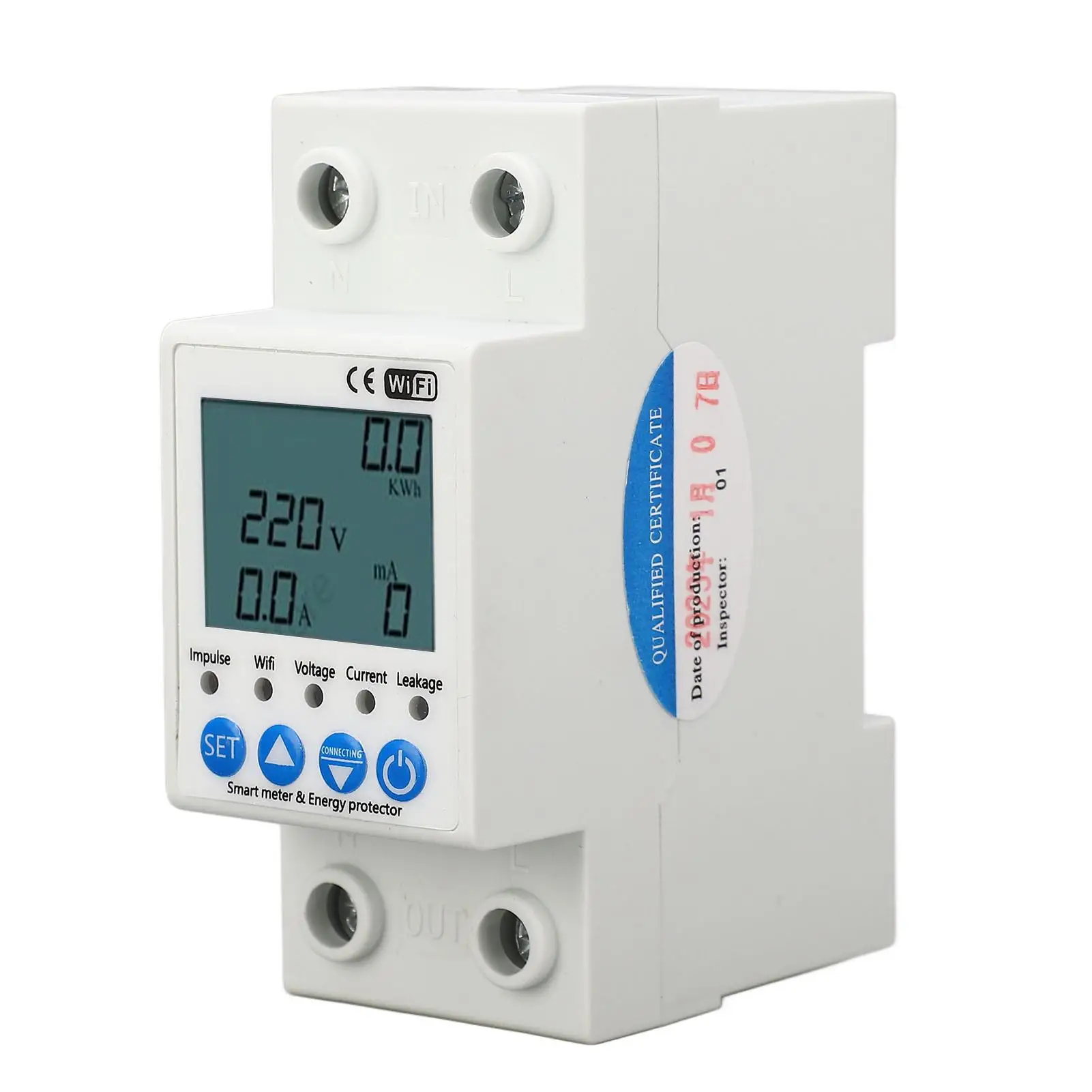 

Smart Circuit Breaker with 5 Indicators for Real-Time AC220V 63A Monitoring - Easy Wiring for shopping Malls
