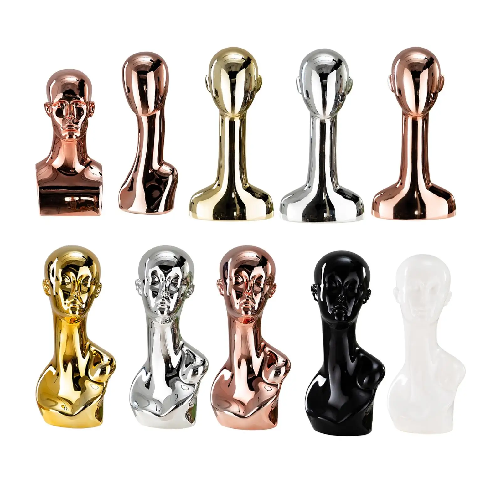Mannequin Head Wig Stand Wig Holder Storage Lightweight Model Hat Display Stand Hat Rack for Tabletop Countertop Hair Salon