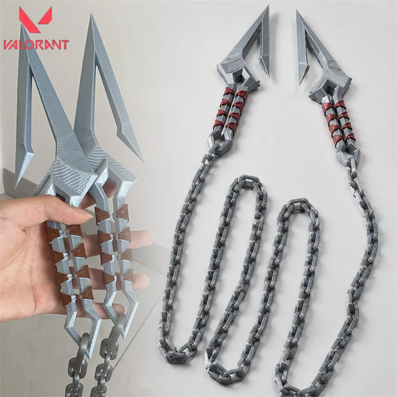Game VALORANT Jett Clove Black Wave Blade Cosplay Chain Claw Knife Handheld Prop Kunai Role Play Karambit Accessories Halloween