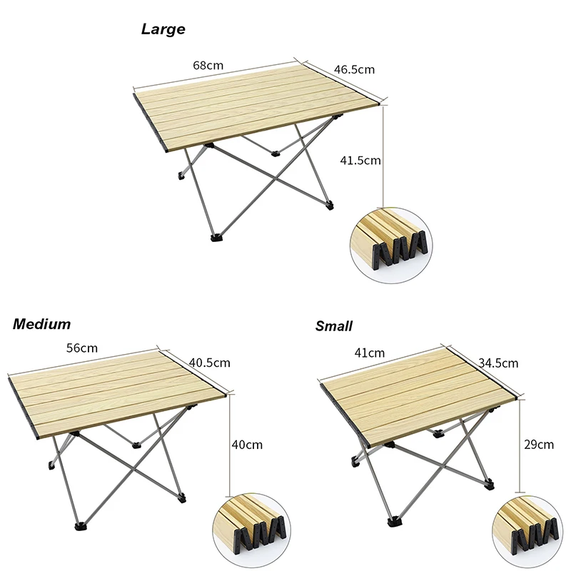 HooRu Portable Camping Table Lightweight Backpacking Folding Garden Picnic Tables with Carry Bag Outdoor Travelling Beach Desk