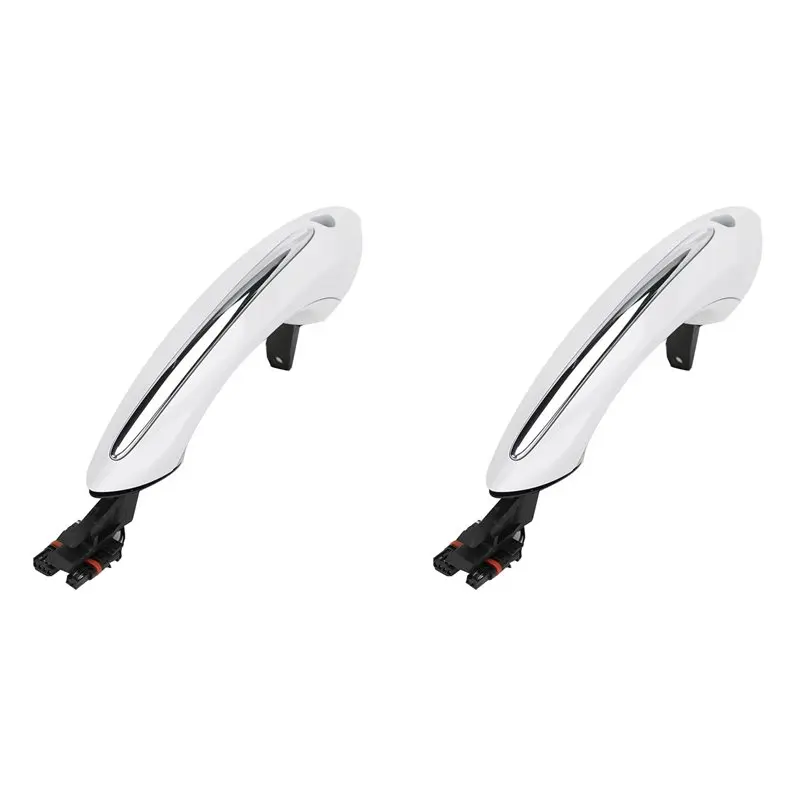 2X Left Front Door Handle+Light Comfort Access 51217231931 For BMW 5 6 7 Series F07 F10 F11 F06 F12 F13 F01 F02 LHD B-N25R