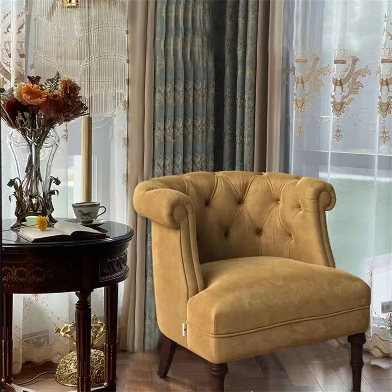 Amerikanisches Retro-Einzelsofa, Wohnzimmersofa, Stoff-Tigerstuhl, französischer Einzelstuhl, Schlafzimmer-Freizeitstuhl