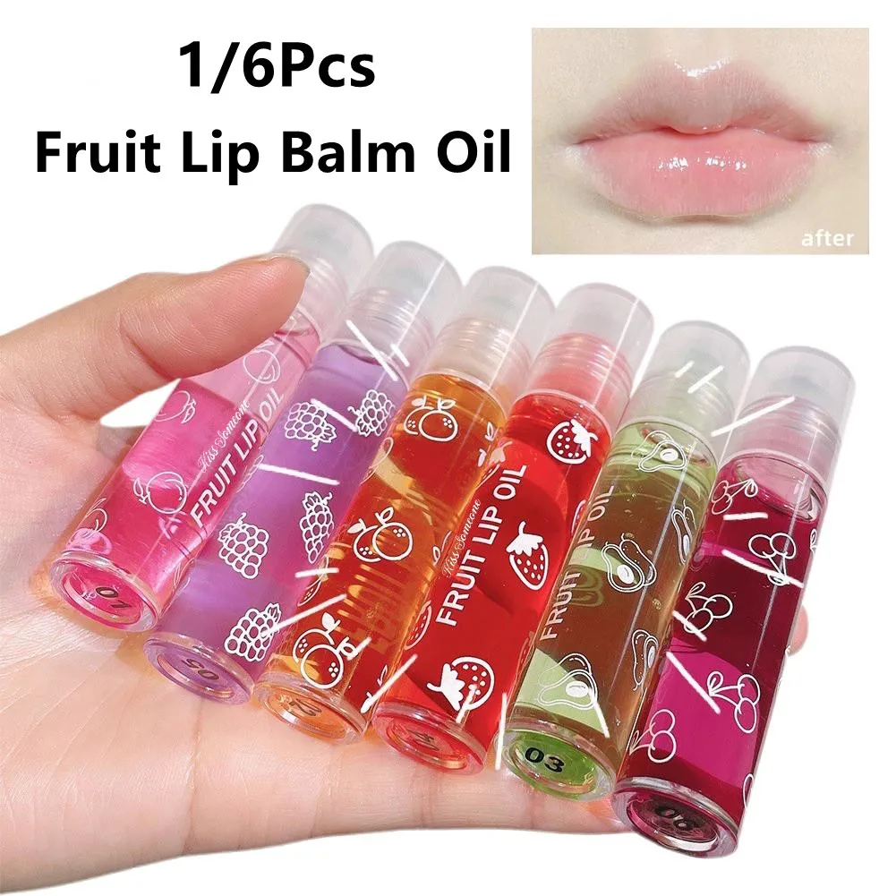 1/6개 롤온 과일 에센스 립밤 립 오일 립 보습 미러 프라이머 립 립스틱 수분 공급 랜덤 글로스 투명
