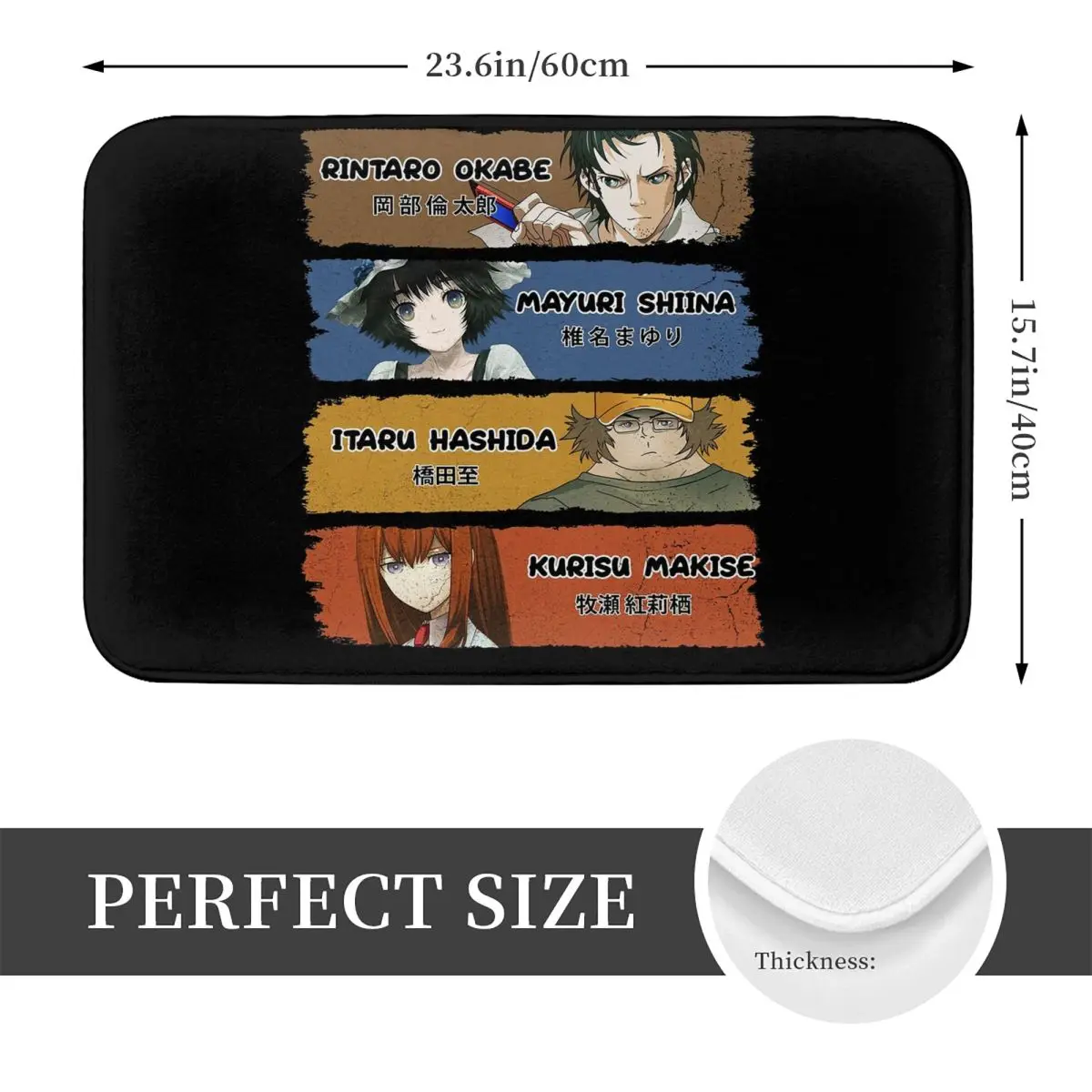 Steins Gate Non-slip Doormat Floor Mat Dust-proo Carpet Rug for Kitchen Entrance Home Balcony Footpad Mats