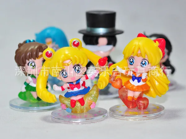 6.5CM 6pcs/set SAILOR MOON Tsukino Usagi/Chibiusa/Kino Makoto  Girls Figure Toys gIFT