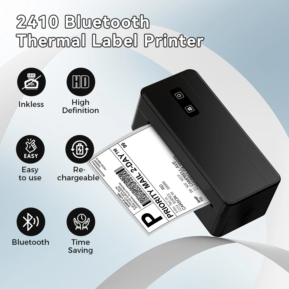 

2025 Upgraded Thermal Label Printer PM2410 Bluetooth Shipping Label Printer for Small Business & Packages, Shipping Label Maker