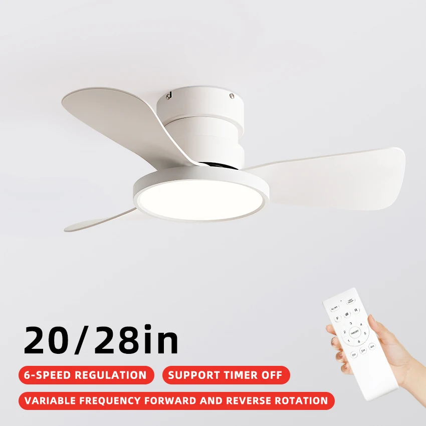 

20/28 in Inverter Ceiling Fan Light for Bedroom/Living Room – 6-Speed & Full-Spectrum Eye-Protective Lighting