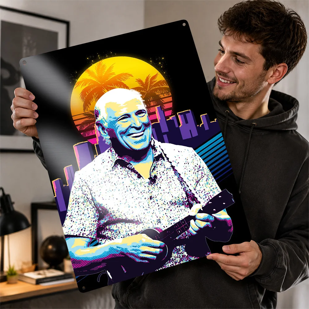 Jimmy Buffet Retro Style Personalized 3D Textured Metal Poster Wall Art Vintage Tin Signs for Decor Luxury Room Ornaments Home