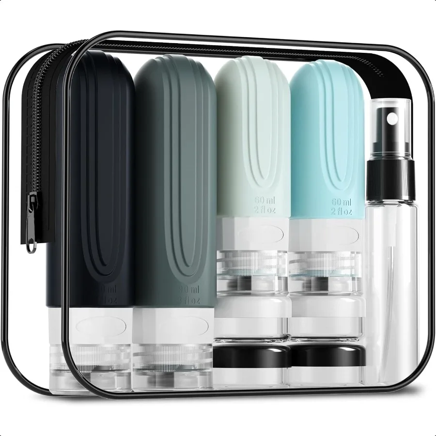 

16 Pack Travel Bottles for Toiletries TSA Approved Silicone Travel Containers jar for Toiletries Leak Proof Refillable Liqus Sh