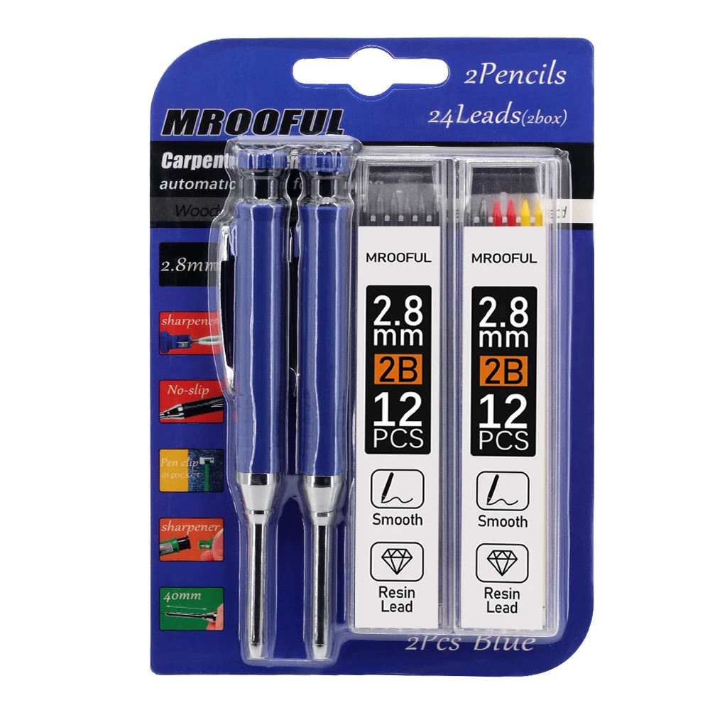 Professionelles Holzbearbeitungs-Bleistift-Set mit 2,8mm Nachfüllminen, Tiefenmarkierungs- und Zeichenwerkzeug, für Schreiner und Ingenieure – Detail 10