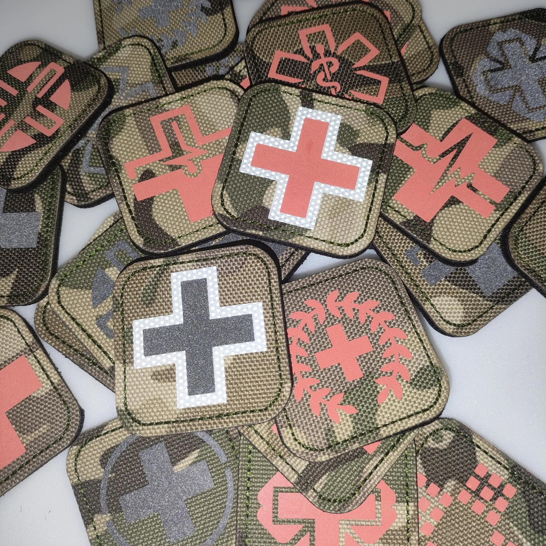 Infrared Reflective Medical Army Combat First Aid Camouflage Tactical Badge Clothes hook and loop patches