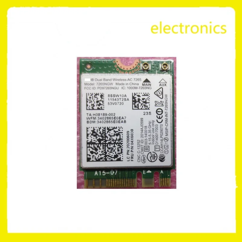 For Intel 7265ac 2.4GHz 7265 NGW 5 802. 11AC WiFi 867m BT Bluetooth 4.0 card 04x6030 for ThinkPad l450 T450 X250 t550