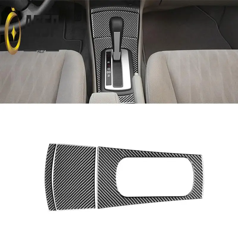 

A65P-Central Control Gear Shiift Cover Trim Sticker Gear Shift Cover Kit For Honda Civic 2003 2004 2005 Soft Carbon Fiber