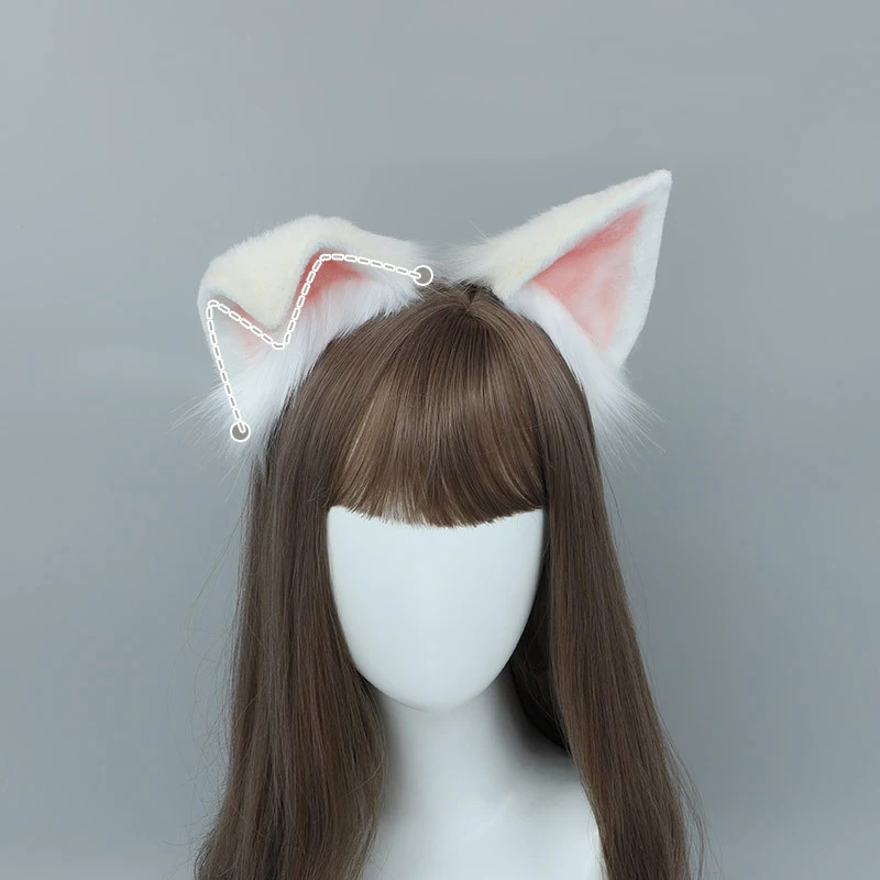 Handgemaakte Dierenoor Haarband Harige Nepbont Konijnenoren Hoofdband Bunny Oor Hoofddeksel Paasfeest Lolita Anime Cosplay Props