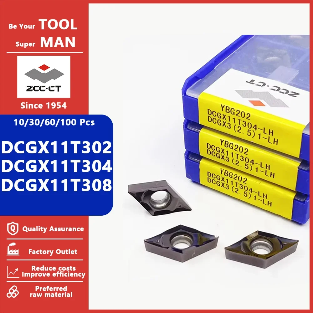 

ZCC CT оригинальный DCGX11T302 DCGX11T304 DCGX11T308 фрезерные вставки токарный инструмент DCGX 11T-LC-LH твердосплавные фрезерные токарные инструменты